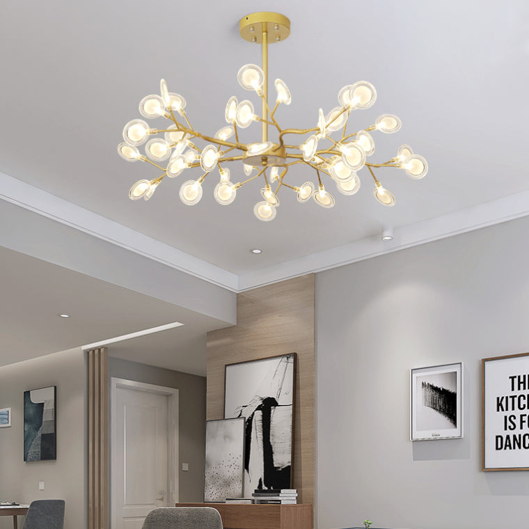 Modern Farmhouse Chandelier with Clear Acrylic Panels Shades Chandelier Lighting Fixtures