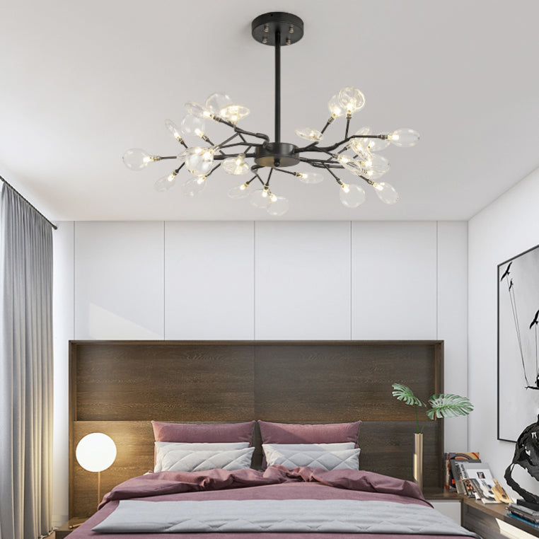 Modern Farmhouse Chandelier with Clear Acrylic Panels Shades Chandelier Lighting Fixtures