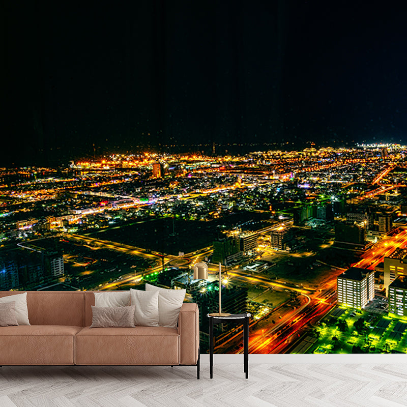 Dubai City Night View Wall Mural Waterproofing Wall Covering for Meeting Room