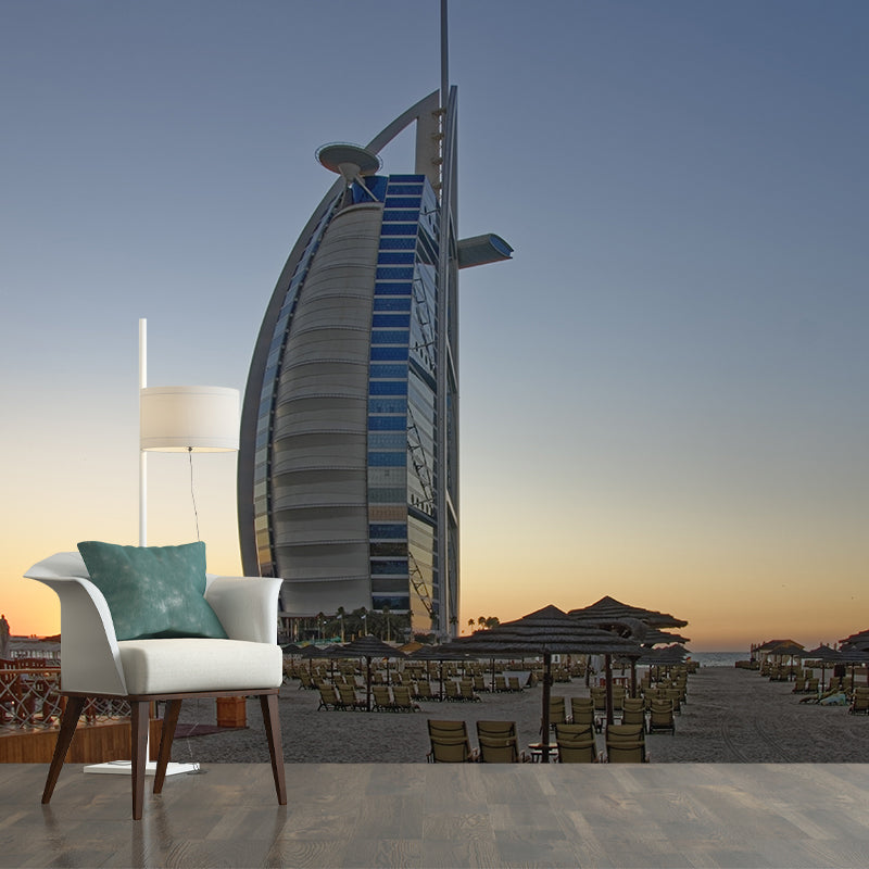 Modern Style City Mural Stain Resistant Wall Art for Living Room, Made to Measure