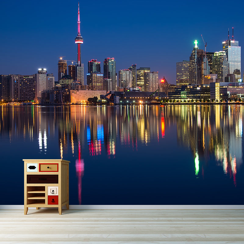 Modern Style City Mural Stain Resistant Wall Art for Living Room, Made to Measure