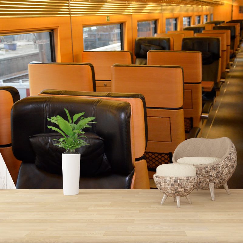 City Transportation Mural Wallpaper Personalized Size Wall Covering for Office Room