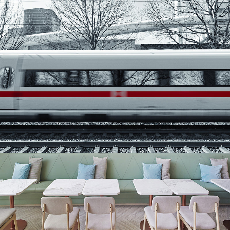 City Transportation Mural Wallpaper Personalized Size Wall Covering for Office Room