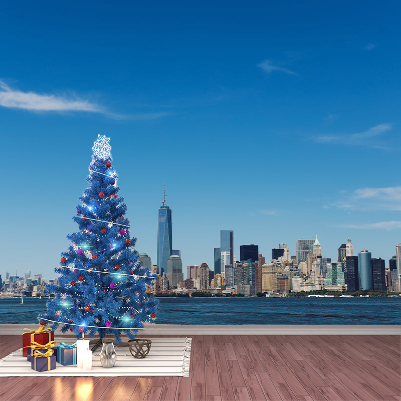 Photo City Mural Stain Resistant Meeting Room Wall Decor, Made to Measure