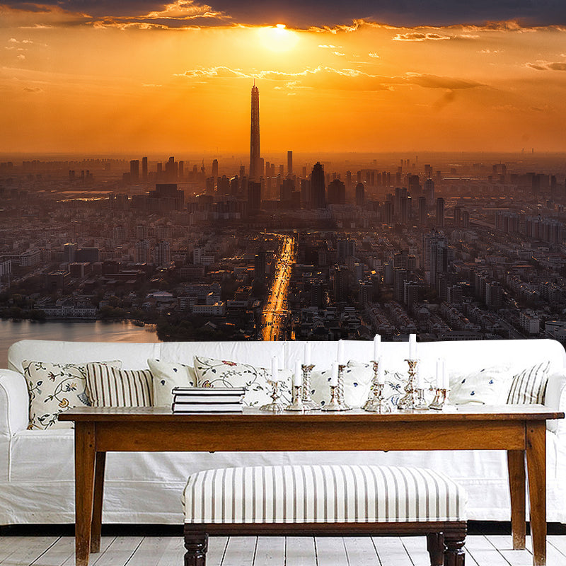 Photo City Mural Stain Resistant Meeting Room Wall Decor, Made to Measure