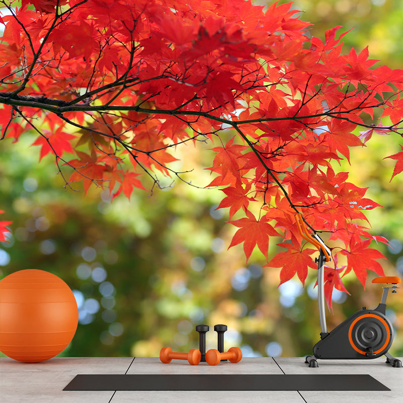 Fall Leaves Mural Wallpaper for Girl Bedroom Customised Size Wall Covering