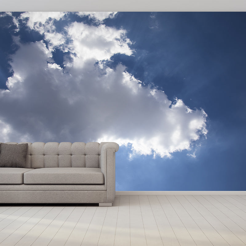 Blue Sky Mural Wallpaper for Restaurant Decor Water Resistant, Made to Measure