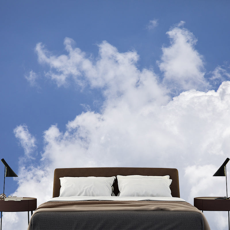 Blue Sky Mural Wallpaper for Restaurant Decor Water Resistant, Made to Measure