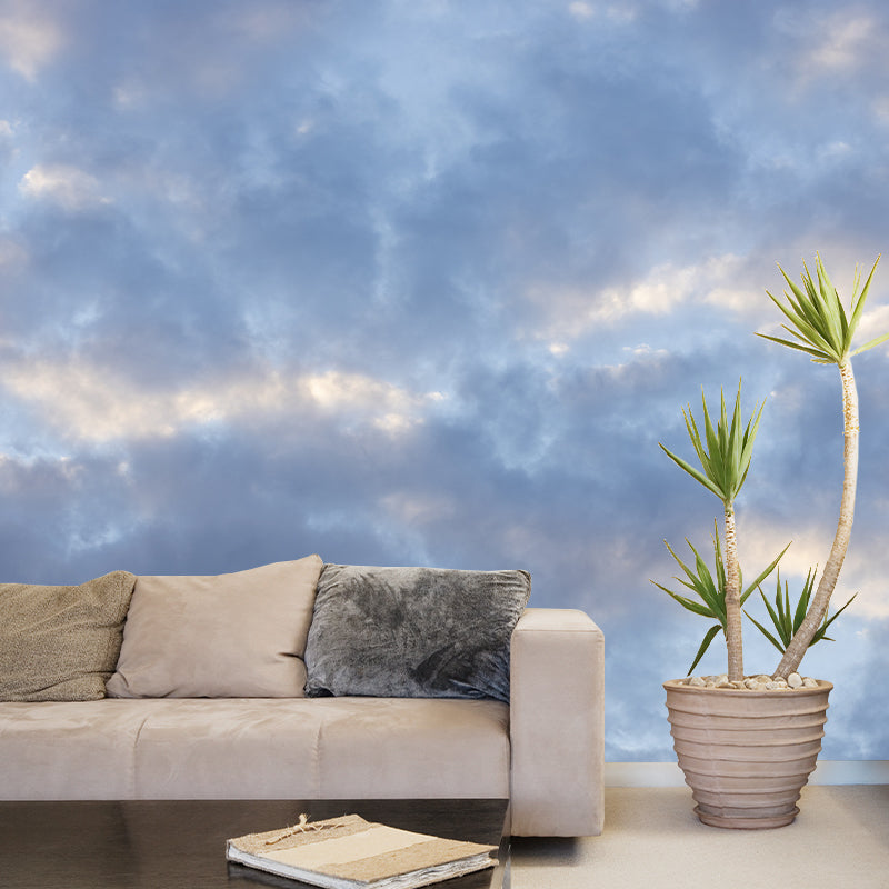 Blue Sky Mural Wallpaper for Restaurant Decor Water Resistant, Made to Measure