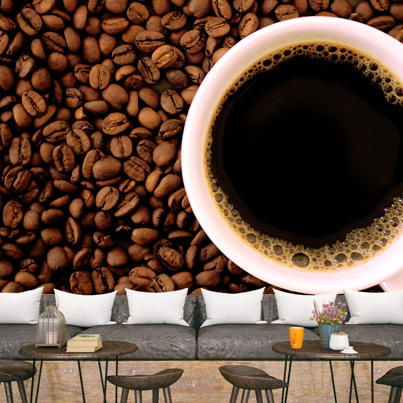 Bitter Coffee Mural Wallpaper for Restaurant Decor Waterproofing, Made to Measure