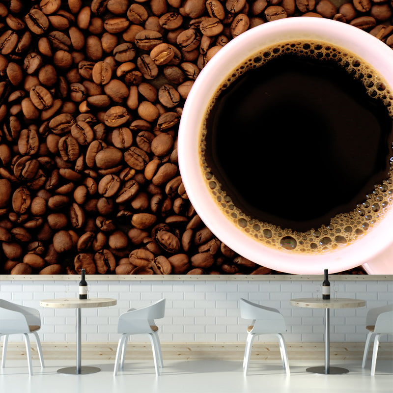 Bitter Coffee Mural Wallpaper for Restaurant Decor Waterproofing, Made to Measure