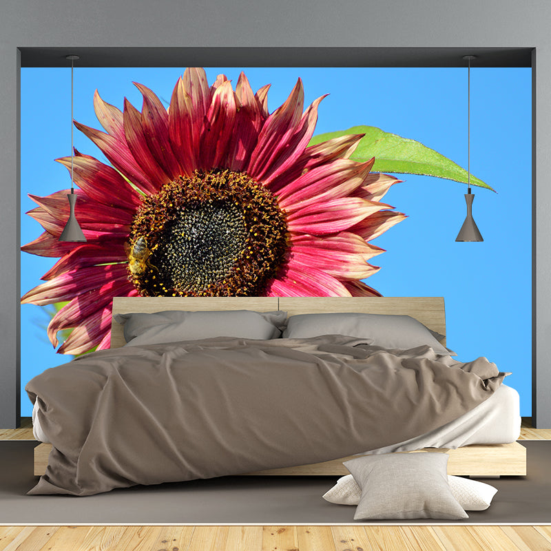 Sunflower Wall Covering for Living Room Flower Mural, Moisture-Resistant