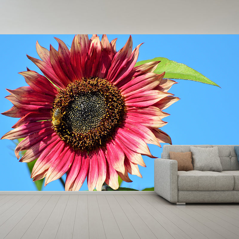 Sunflower Wall Covering for Living Room Flower Mural, Moisture-Resistant