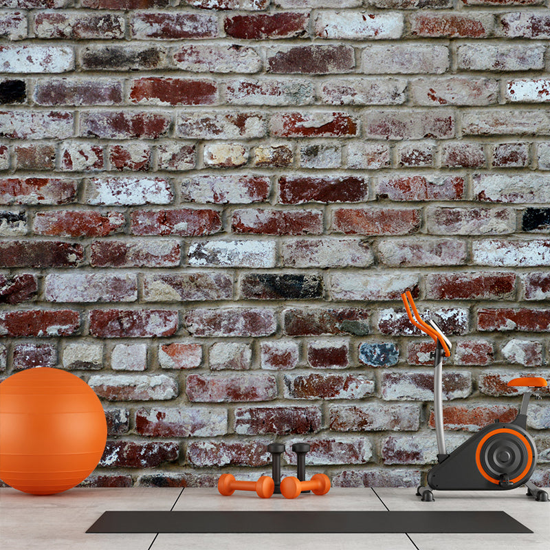 Industrial Style Brick Wall Covering Mural Stain Resistant, Customized Size