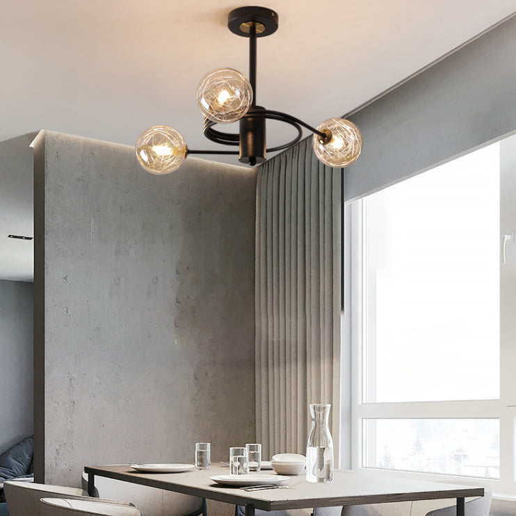 Modern Led Chandeliers Pendant Light Globes Hanging Ceiling Lights Clear Glass