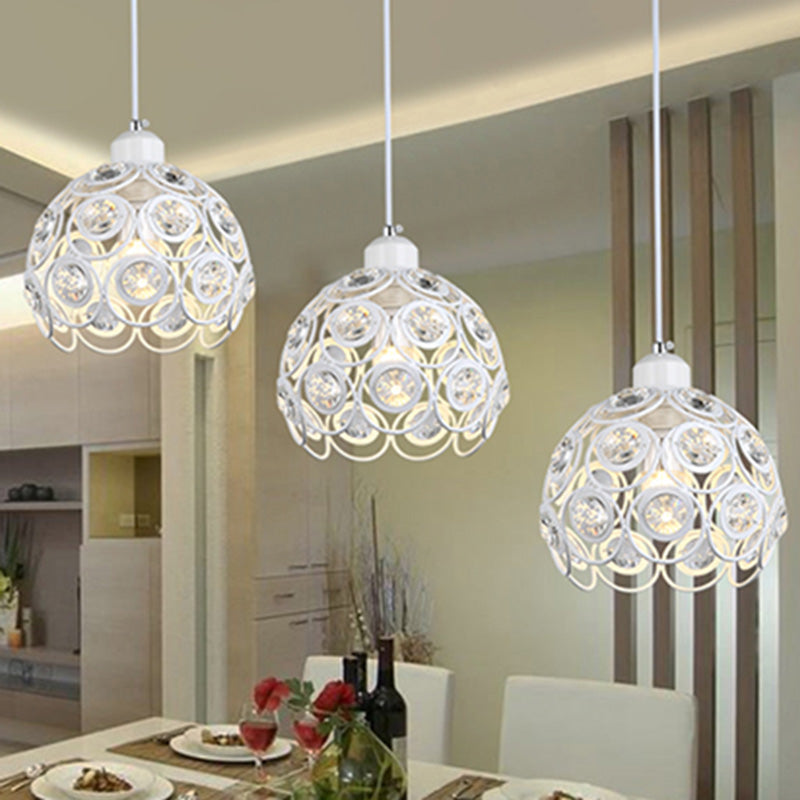 Nordic Style Pendant Lamp Global Suspension Lighting with Crystal Shade