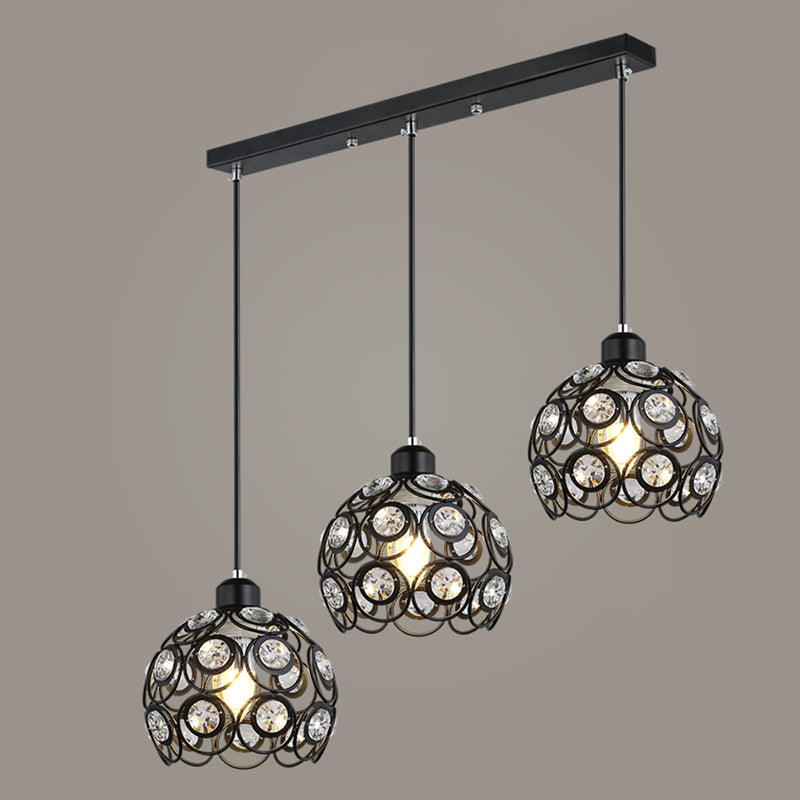 Nordic Style Pendant Lamp Global Suspension Lighting with Crystal Shade