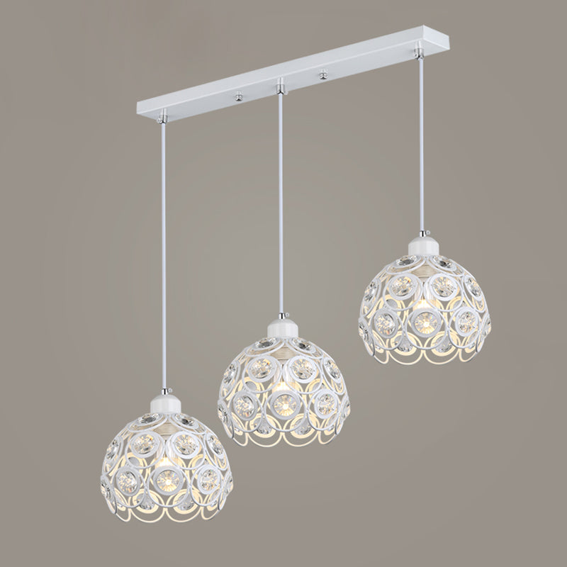 Nordic Style Pendant Lamp Global Suspension Lighting with Crystal Shade
