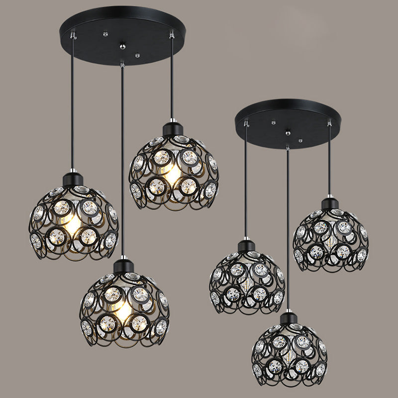Nordic Style Pendant Lamp Global Suspension Lighting with Crystal Shade