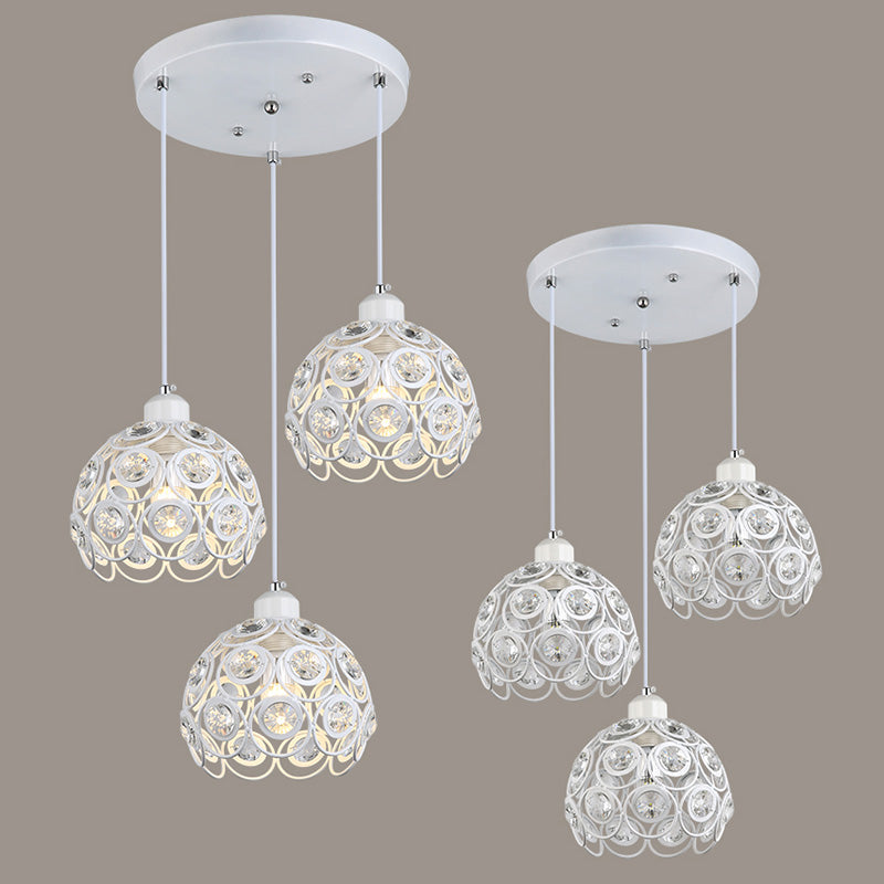 Nordic Style Pendant Lamp Global Suspension Lighting with Crystal Shade