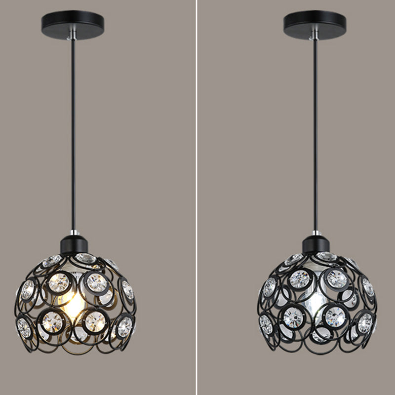 Nordic Style Pendant Lamp Global Suspension Lighting with Crystal Shade