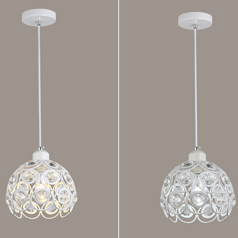 Nordic Style Pendant Lamp Global Suspension Lighting with Crystal Shade