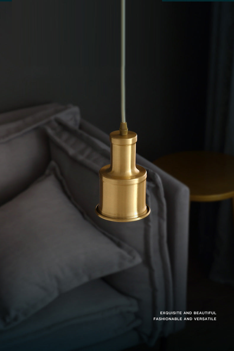 Metal Cylindrical Down Lighting Pendant Nordic Style Pendant Light Fixture in Gold