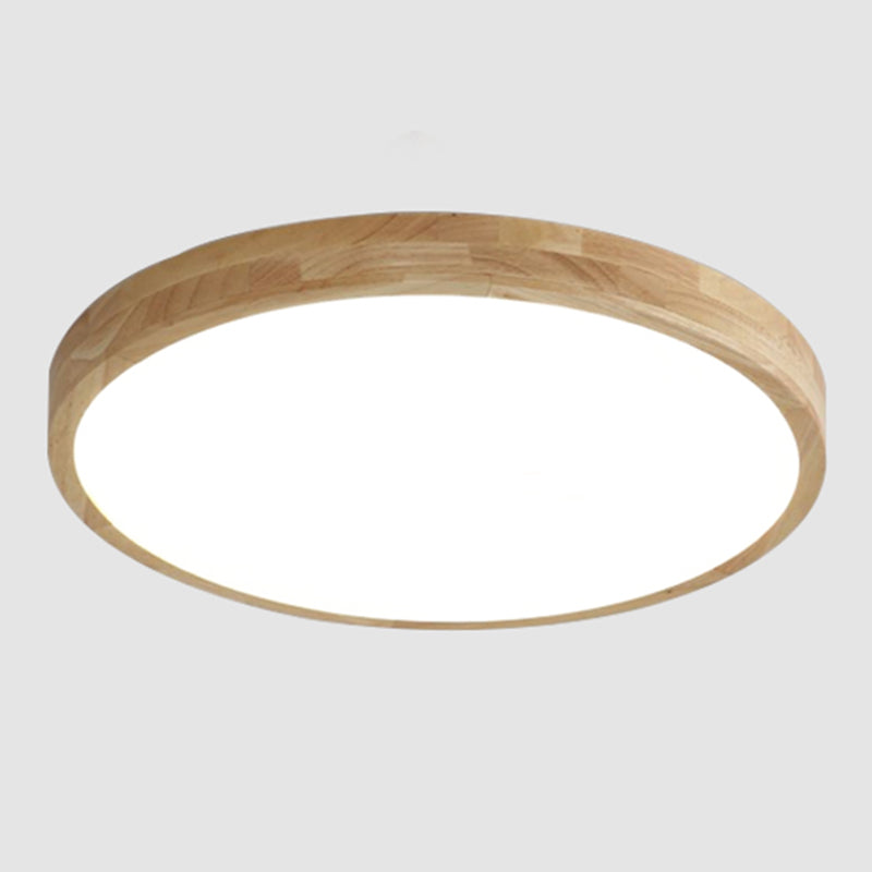 Moderne LED-Runddecke Licht mit Acryl Lampenschirm Holz Flush Mount Beleuchtung