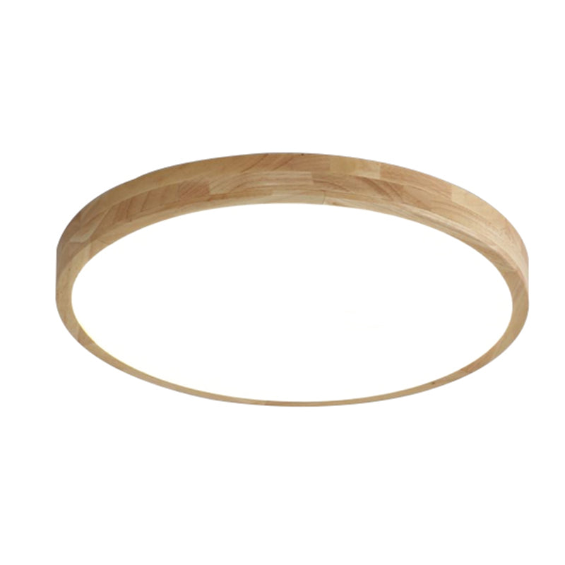 Moderne LED-Runddecke Licht mit Acryl Lampenschirm Holz Flush Mount Beleuchtung