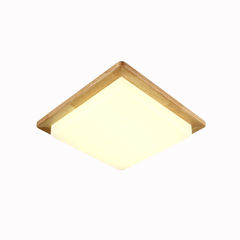 Luz de techo de montaje de madera contemporánea con sombra acrílica para sala de estar