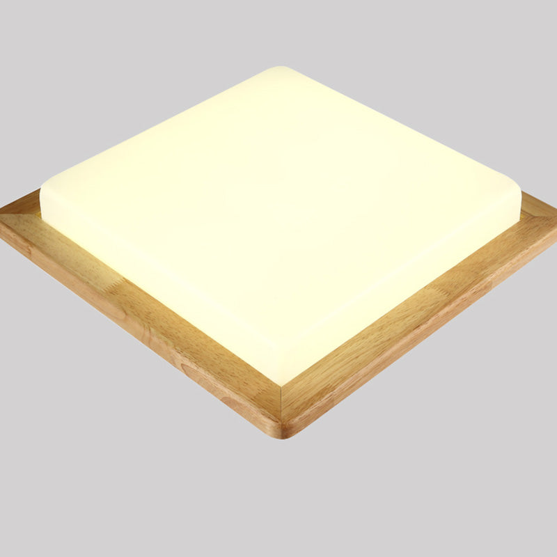 Luz de techo de montaje de madera contemporánea con sombra acrílica para sala de estar