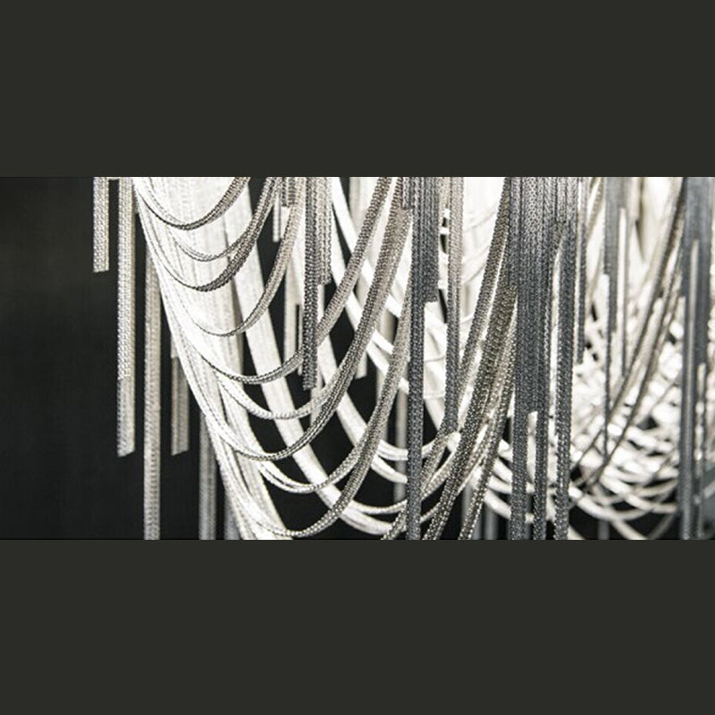 Chain Hanging Pendant Light Tassel Metal Chandelier Light for Dining Room Living Room