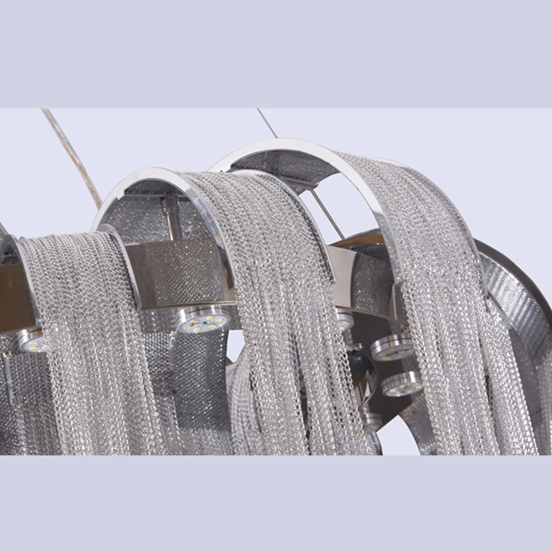 Chain Hanging Pendant Light Tassel Metal Chandelier Light for Dining Room Living Room