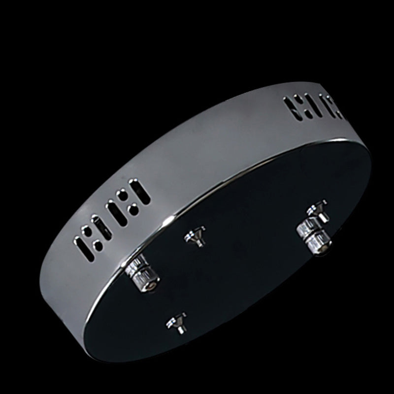 Silver Round Pendant Pildal Metal Chain Shade Chandelier Light pour salle à manger