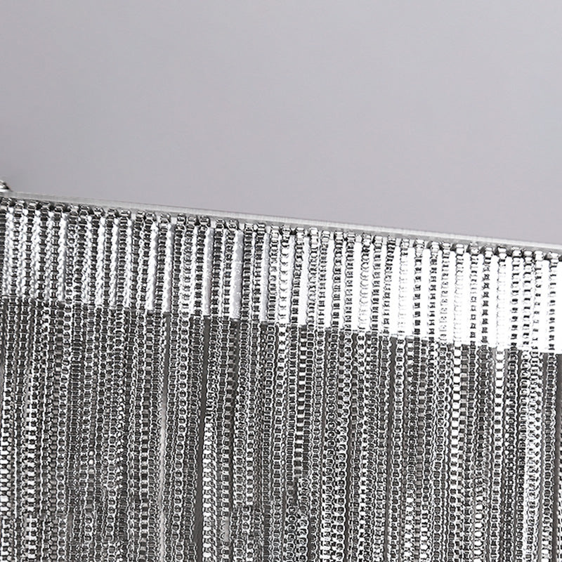 Sombra de cadena de metal Costeo de lámpara contemporánea Luz para sala de estar de comedor