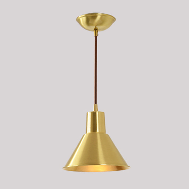 Cord Hung Pendant Ceiling Light Minimalist-Style Metal Gold Hanging Ceiling Light