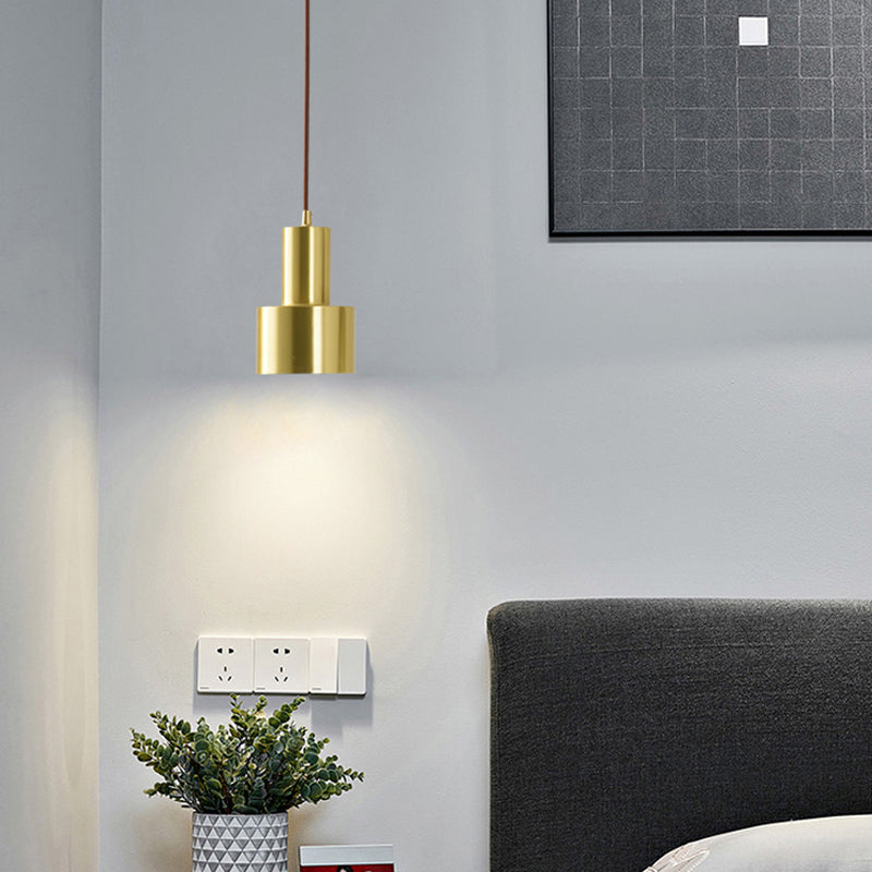 Cord Hung Pendant Ceiling Light Minimalist-Style Metal Gold Hanging Ceiling Light