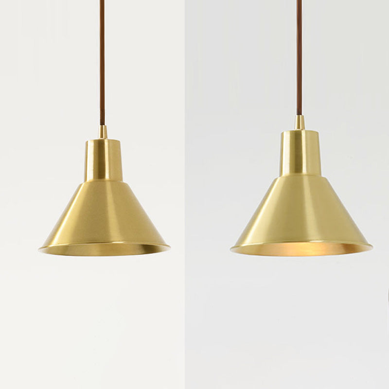 Cord Hung Pendant Ceiling Light Minimalist-Style Metal Gold Hanging Ceiling Light