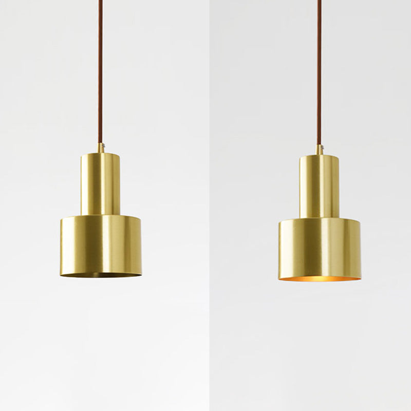 Cord Hung Pendant Ceiling Light Minimalist-Style Metal Gold Hanging Ceiling Light