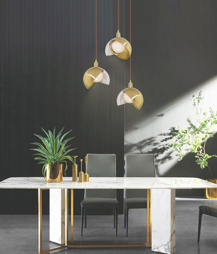 Cord Hung Pendant Ceiling Light Minimalist-Style Metal Gold Hanging Ceiling Light