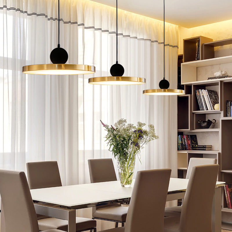 Bronze geometrische hängende Deckenleuchte moderne LED -Metallhängeleuchte mit LED -Metall