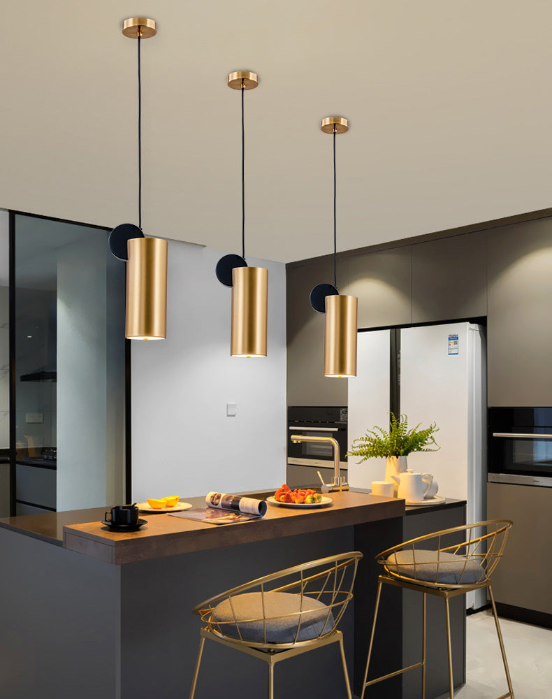 Bronze geometrische hängende Deckenleuchte moderne LED -Metallhängeleuchte mit LED -Metall