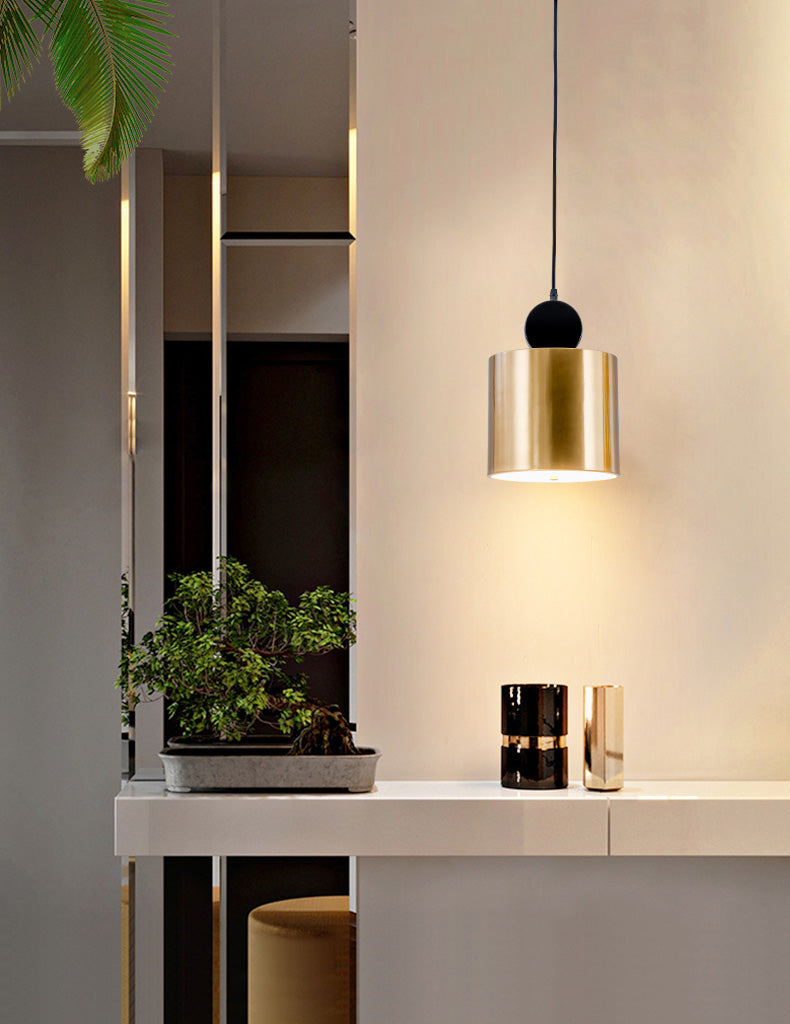 Bronze geometrische hängende Deckenleuchte moderne LED -Metallhängeleuchte mit LED -Metall