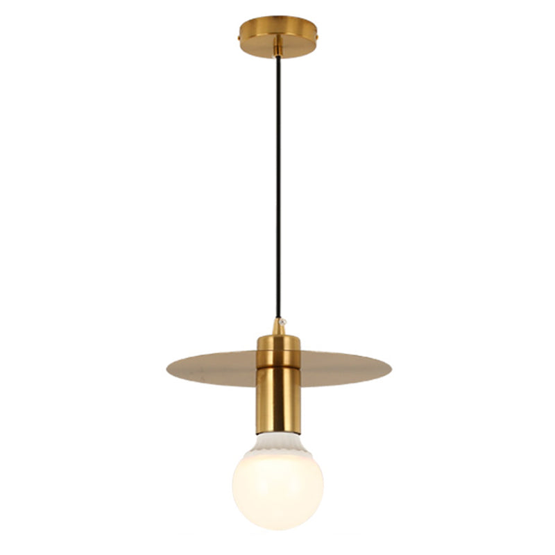 Metal Cord Hung Hanging Pendant Light Minimalist-Style Down Lighting Pendant in Gold