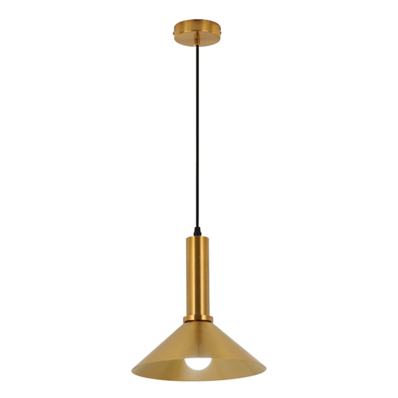 Metal Cord Hung Hanging Pendant Light Minimalist-Style Down Lighting Pendant in Gold