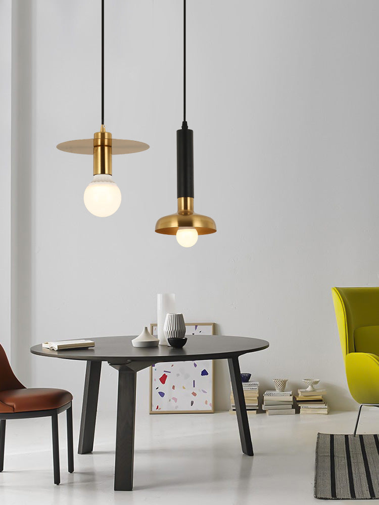 Metal Cord Hung Hanging Pendant Light Minimalist-Style Down Lighting Pendant in Gold