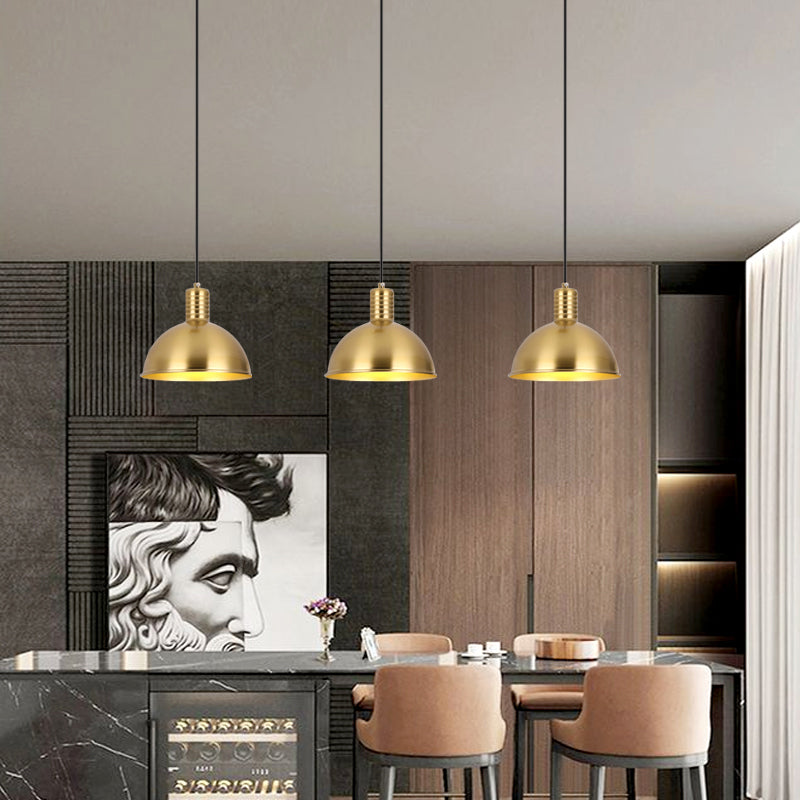 Metal Shaded Ceiling Pendant Light Contemporary Gold Suspension Pendant for Dinning Room