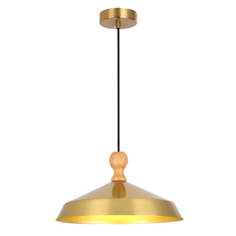 Metal Shaded Ceiling Pendant Light Contemporary Gold Suspension Pendant for Dinning Room