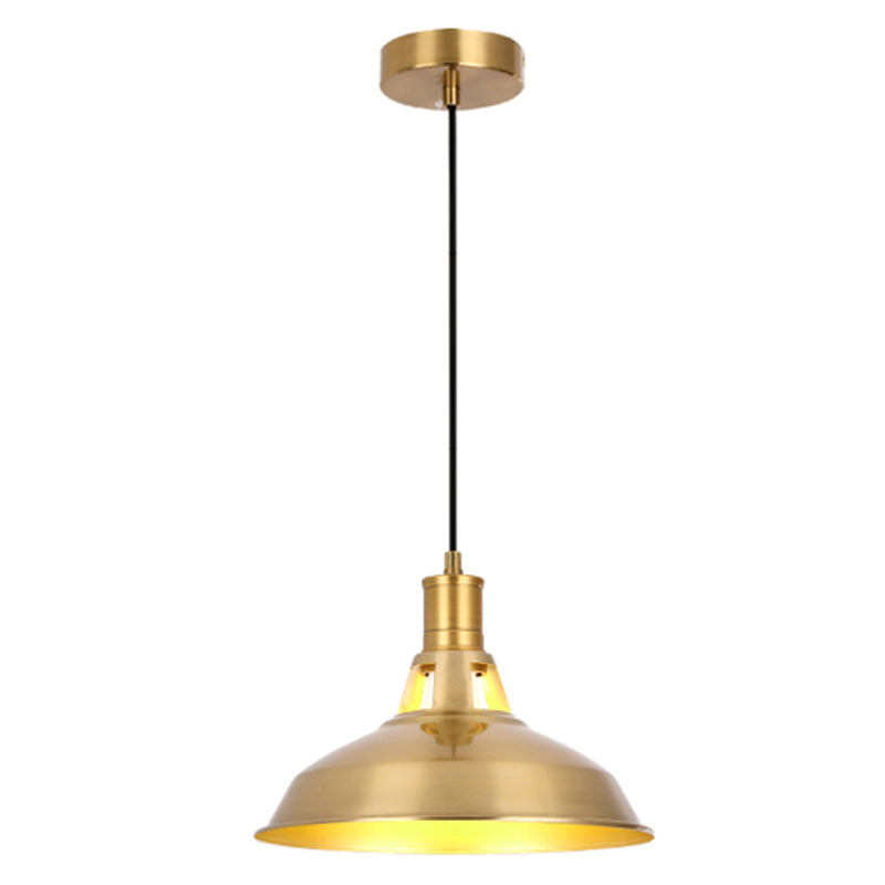 Metal Shaded Ceiling Pendant Light Contemporary Gold Suspension Pendant for Dinning Room