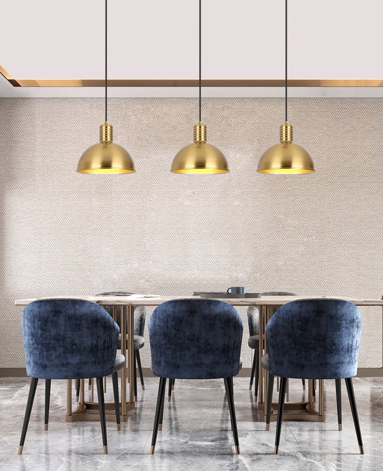 Metal Shaded Ceiling Pendant Light Contemporary Gold Suspension Pendant for Dinning Room